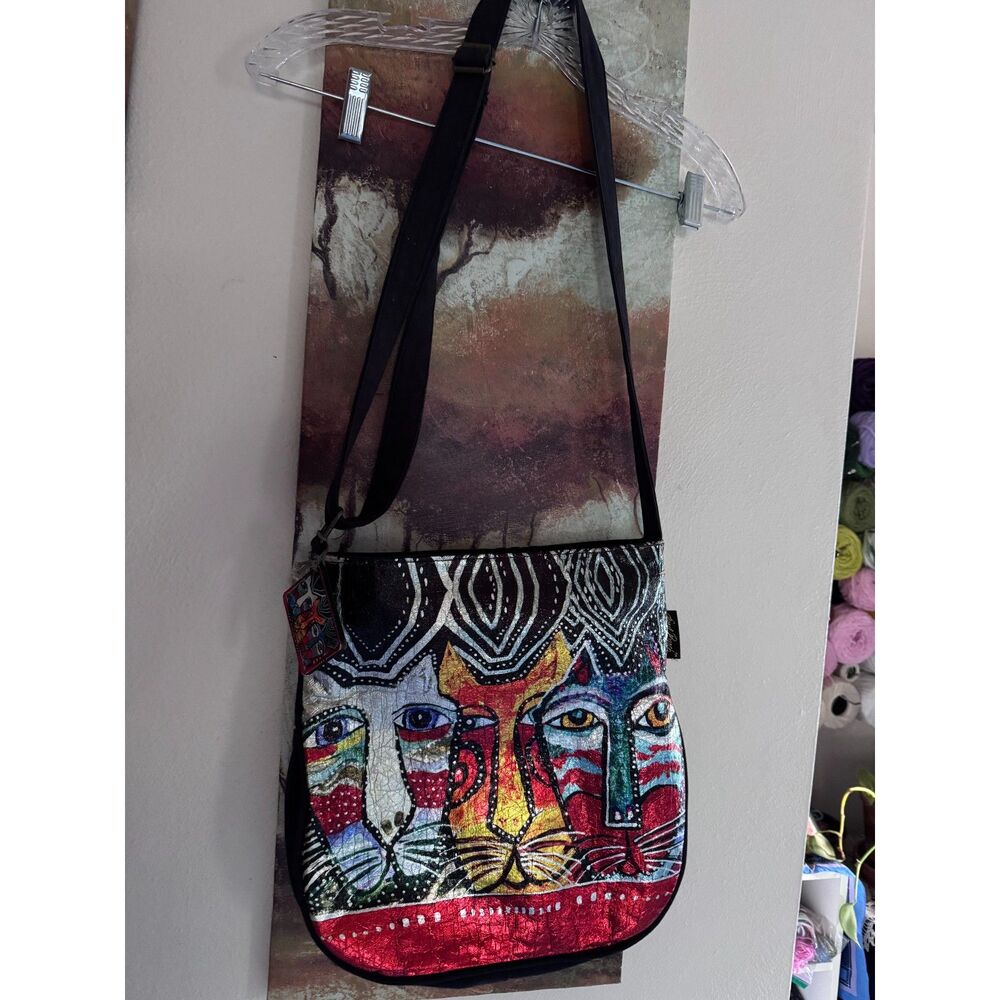Laurel Burch Metallic Cat Crossbody Bag